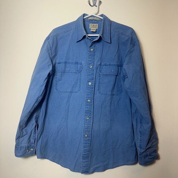 L.L. Bean Other - L.L.Bean Denim Sunwashed Canvas Shirt Traditional Fit Size M ptp22